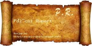 Pécsi Rupert névjegykártya