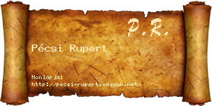 Pécsi Rupert névjegykártya