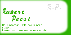rupert pecsi business card